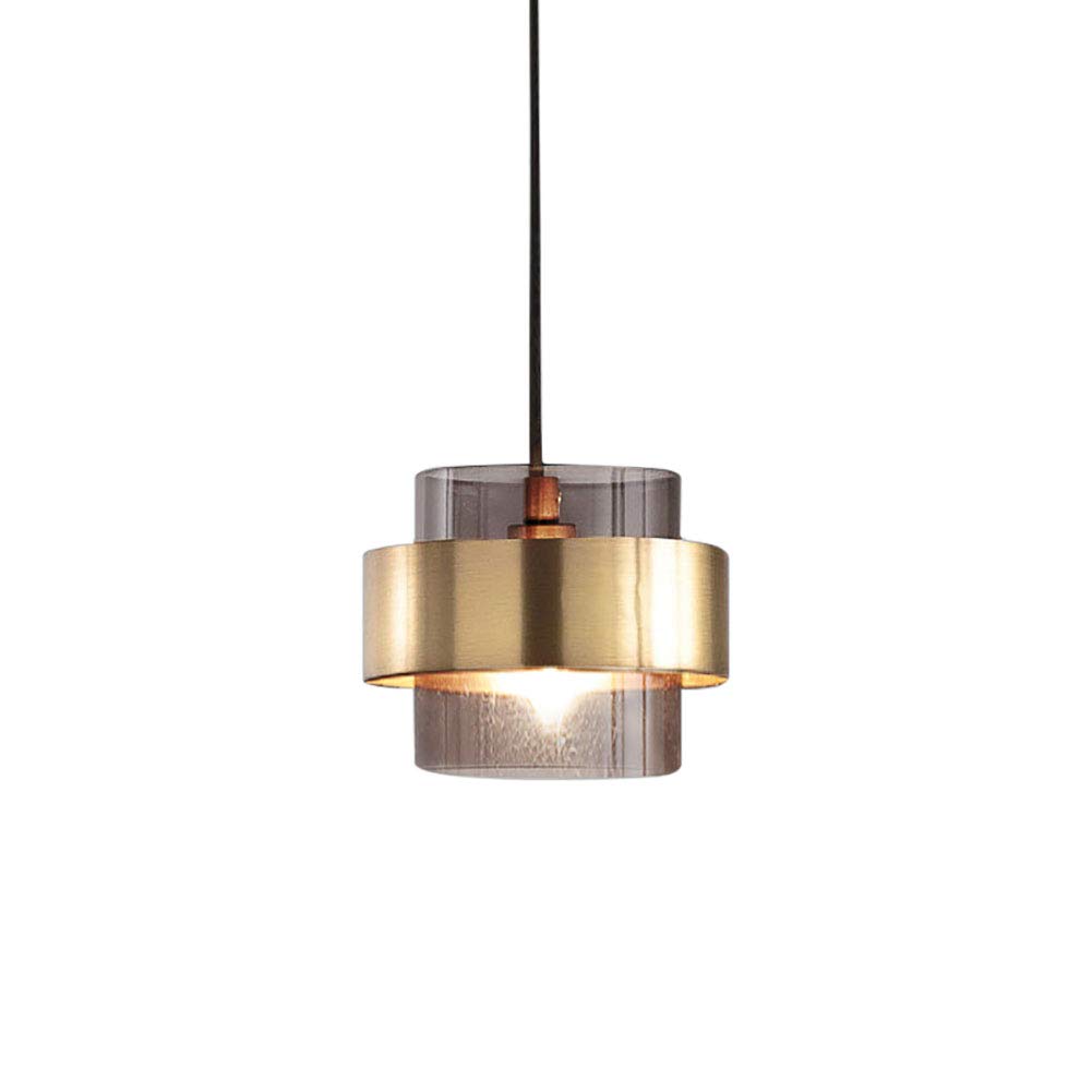 KLXSIVU Post-Modern Light Luxury Chandelier - E27 Nordic Simple Glass Single Head, for Bedroom, Bedside, Living Room, Dining Coffee Shop, Bar Cognac Color(Smoke Gray)