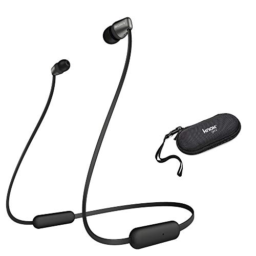 Sony WI-C310 Wireless in-Ear Headphones, Black (WIC310/B) with Hard Shell Earphone case bundle