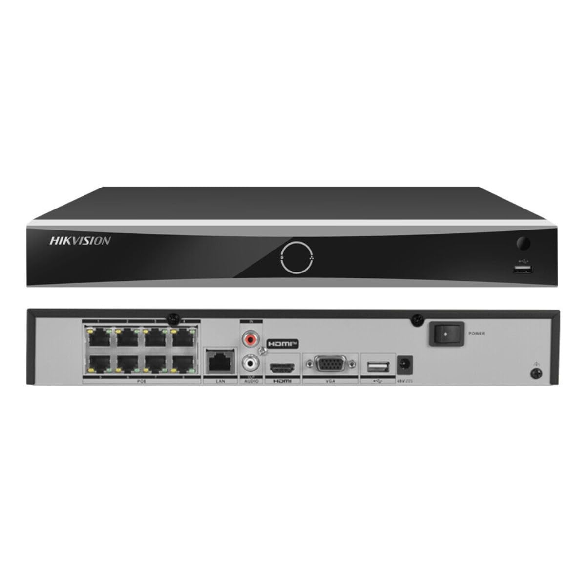 Hikvision Grabador NVR Pro 8 Canales IP PoE 4K Negro - DS-7608NXI-K1/8P(D)