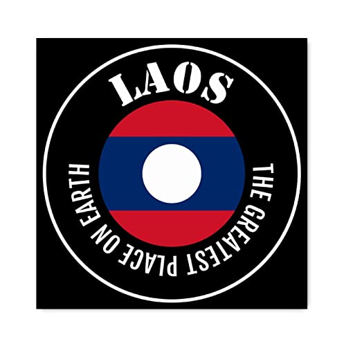 Panneau en bois drapeau du Laos en bois noble Evans1nism