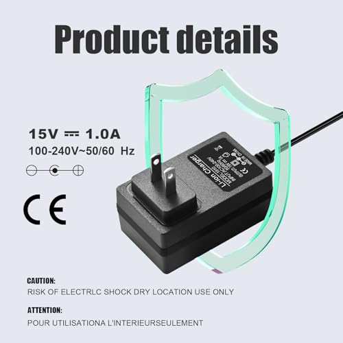 Cargador para masajeador eléctrico de 15 V y 1 A, compatible con Theragun mini 1.0, Theragun Prime G4/Prime Pro, Hyperice Normatec 3, 2.0 y 2.0 Pro miniatura 2