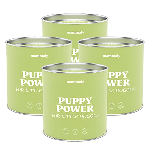 mammaly 13 in 1 Welpen Leckerlies für Hunde (4X Super Sparpaket) Puppy Power mit Präbiotika, Grünlippmuschel und Vitamin E - Gesundes Wachstum und Nervenfunktionen - Unterstützt Training