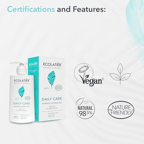 ECOLATIÈR pH Balanced Daily Feminine Wash – 97% Natural, Vegan, Gentle Intimate Care with Prebiotic, pH 5.2 for Sensitive Skin – Single or 2-Pack, 8.5 Fl Oz - Image 7