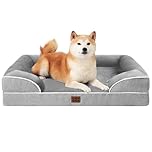 EHEYCIGA Memory Foam Orthopedic Large Dog Bed with Sides, Waterproof Liner Dog Beds for Large Dogs, Non-Slip Bottom and Egg-Crate Foam Large Dog Couch Bed with Washable Removable Cover