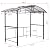 Grill Gazebo 8x5ft, Outdoor Patio Canopy, BBQ shelter with Steel Hardtop and Side Shelves,Black
