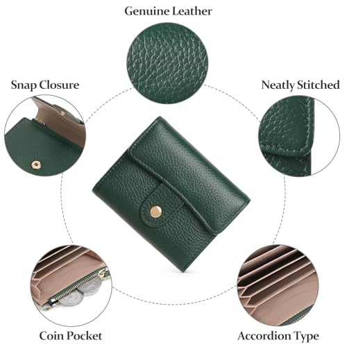 Image of GOIACII Women's Credit Card Holder RFID Blocking Genuine Leather Dark Green