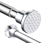 Extendable Shower Curtain Rod 168-316cm Stainless Steel Shower Curtain Pole Spring Tension Rod Adjustable Telescopic Pole No Drilling for Bathroom Bedroom Window Closet Kitchen Wardrobe