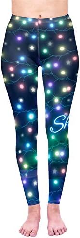 kukubird Christmas Winter Snowflake Santa Reindeer Stocking-Filler Women's Yoga Leggings Gym Fitness Running Pilates Stretchable - ChristmasLights