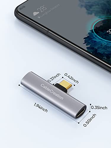 Cablecreation Usb C Splitter, 2-In-1 Usb C Audio And Pd Charging Adapter, Compatible With New Ipad Pro, Macbook Air, Galaxy S9, S10, S20, S21 Ultra, S22, Pixel 2 3 4 Xl, Aluminum Gray #TOP6
