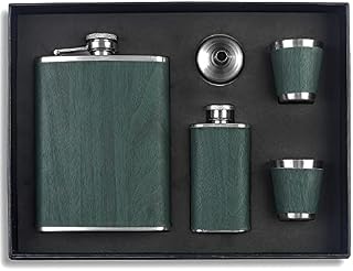 Hip Flask Set Stainless Steel Flask of Gifts for Men 260ML Bar Party Camping Barbecue Portable Pocket Flask Green