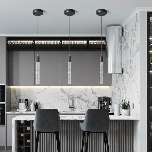Lámparas colgantes de isla de cocina modernas que transforman tu comedor con luz LED 5
