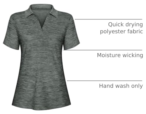 Image of Cucuchy Womens V Neck Golf Polo Shirts Moisture Wicking Sports Workout Tops