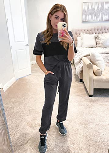 PRETTYGARDEN Women's Two Piece Sets 2025 Summer Spring Jogger Pants Travel Vacation Lounge Outfits Airplane Matching Clothes