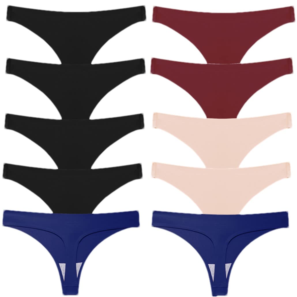 keusyoi Tangas de satén de seda para mujer, ropa interior sin costuras, sexy, tangas