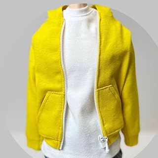 AMITD Sudadera con capucha con cremallera de 1/6 a escala. Sudadera con capucha para figuras de acción de hombre de 12 pulgadas. Perfecta para el estilo urbano. (amarillo, femenino)