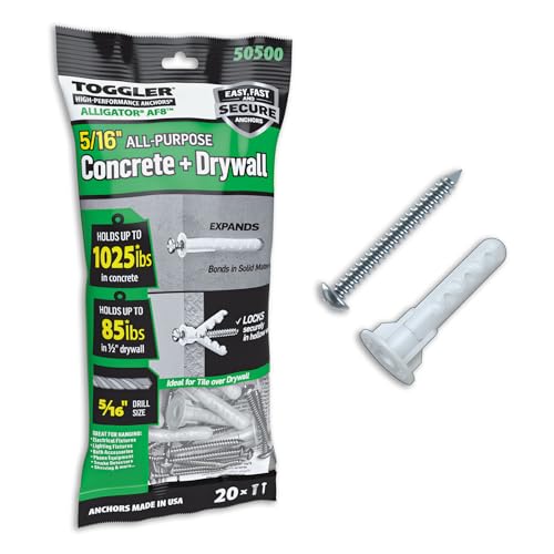 TOGGLER ALLIGATOR AF8 Flanged Anchor with Screws, Polypropylene, Made in US, For #8 to #14 Fastener...