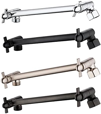 Shower Arm Extension, Adjustable Shower Arm for Bathroom, Solid Brass Shower Arm with Lock Joints, Tool-Free Insatllation (Chrome, 8 Inch)
