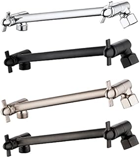 Shower Arm Extender, Adjustable Shower Arm for Shower Head, 8 Inch Universal Shower Extension Arm (Brushed Nickel, 8 Inch)