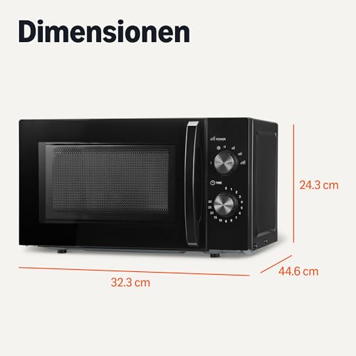 Amazon Basics Solo-Mikrowelle mit 6 Leistungsstufen und Auftaufunktion, 700W, 20l, schwarz – Bild 5