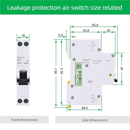 Interrupteur à air C32 protégeant des fuites électriques de 30 mA - 2