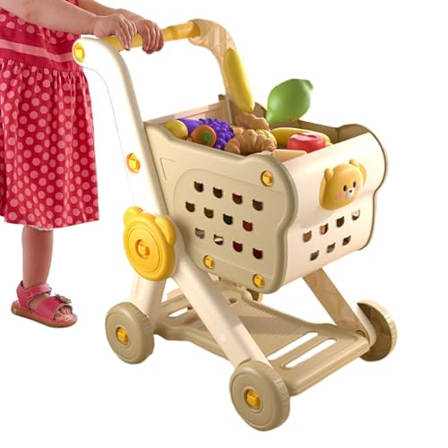 Carro de la compra para niños – Carro de empuje para niños, juego de mercado de ficción | para practicar la caminata Juegos de rol Sala de juegos en casa Esquina de actividades pre