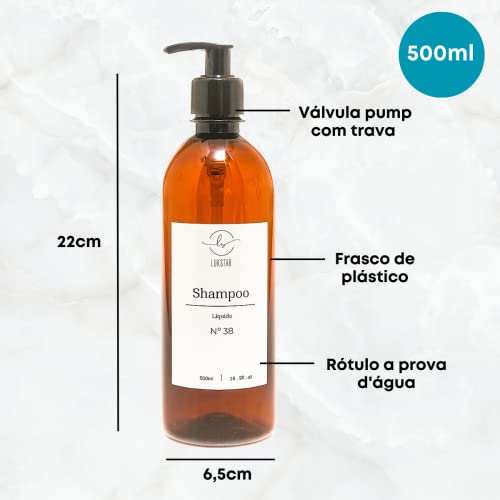 Kit Frasco Ambar 3 Pçs Shampoo Condicionador Sabonete Banheiro Minimalista 500Ml