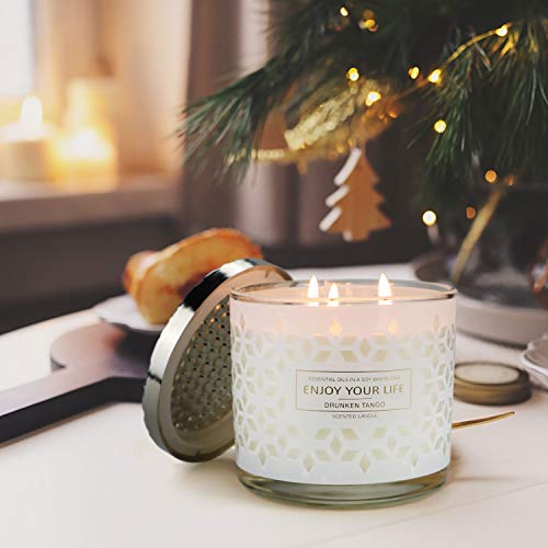 Candles For Home Scented, 3 Pack 3 Wick Large Jar Soy Candle With Lid, 14.5Oz Lavender & Berries & Orange Blossom Aromatherapy Candle Gift Set Bath And Body Works Candles #TOP7