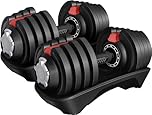 Yaheetech Adjustable Dumbbells Pair 18KG Adjustable Dumbbell Set 12 In 1 Adjustable Weights with Non-Slip Handle & Safety Locking Mechanism, Home Gym Strength Training Equipment for Full Bodybuilding