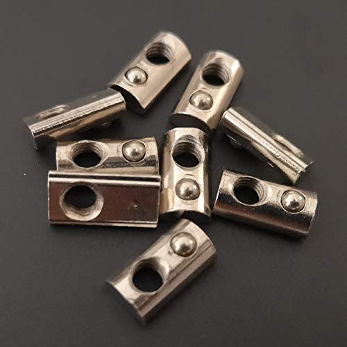 100-pack 2020 2040 2060 roll in spring loaded t nut m5 for 20x20 20 series aluminum extrusions 6mm slot aluminum profile accessories m5