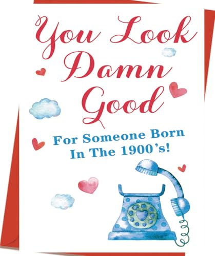 Asmallgf Funny Birthday Card for Someone Born in the 1900s，Humor