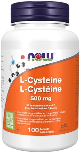 NOW Supplements, L-Cysteine 500 mg with Vitamins B-6 and C, Structural Support, 100 Tablets