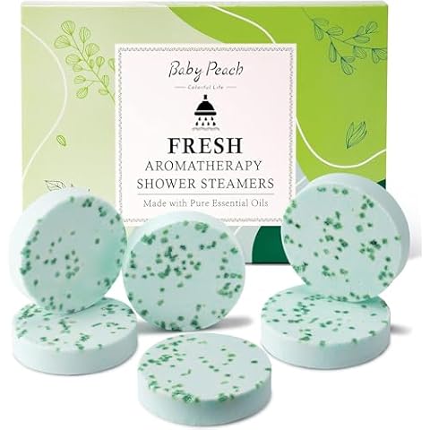 Shower Steamers Aromatherapy 6 Packs Shower Tablets with Essential Oil, Eucalyptus for Shower Bath Bombs, Birthday Gifts for Women Men, Teen Girl Relaxation Gifts for Home SPA Self Care Stress Relief Cover