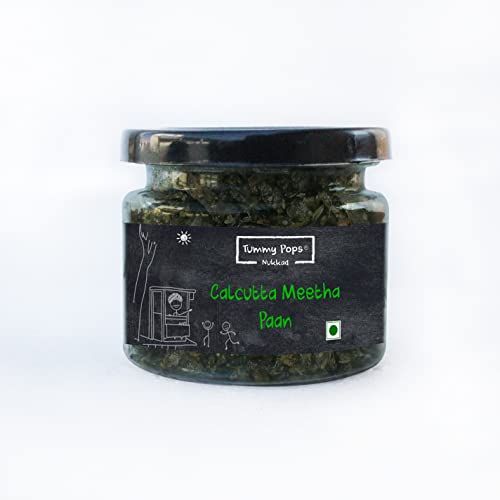 Image of Tummy Pops | Calcutta Meetha Paan - 50gm Small Jar | Hygienically Prepared & Packed | Sweet Mouth Fresheners, Premium Handmade Mukhwas Indian Snacks | After Meal Digestives | Special Meetha Paan Jam Without Supari