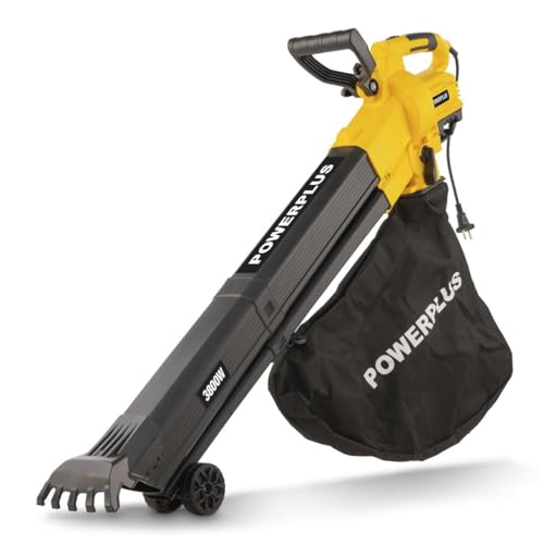 Powerplus Elektrischer Laubbläser POWXG4039-3800 W Elektro-Laubbläser, Maximale Luftgeschwindigkeit 320 km/h, Gartengeräte
