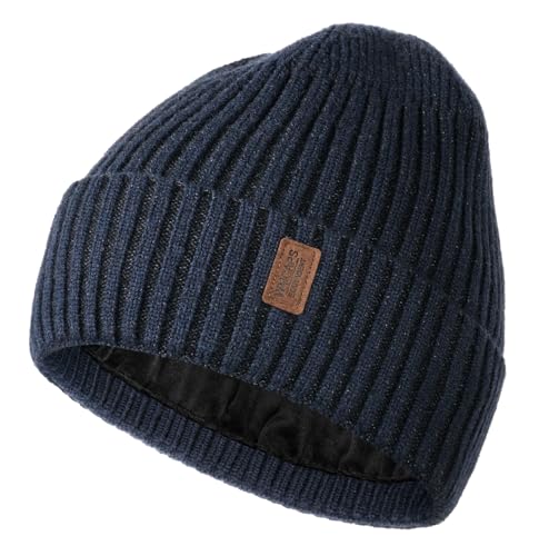 Image of Wmcaps Warm Beanie for Men Women, Fleece Lined Beanie Warm Winter Caps Unisex Fashion Knit Cuffed Cap