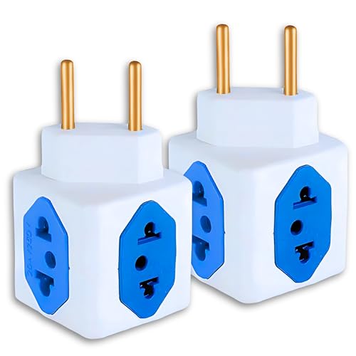 Combo 2 Adaptadores Benjamim 3 Entradas 10A e 1 Entrada 20A Conector Tomada Múltipla Viagens Padrão