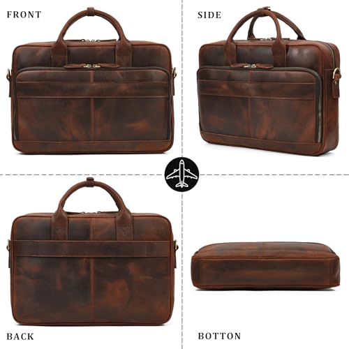 Bolso de cuero para portátil para hombre 15.6 pulgadas miniatura 6