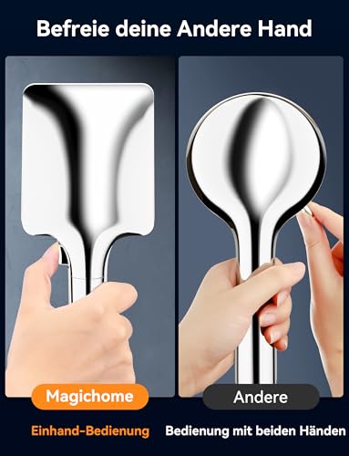 Magichome Duschkopf, Hochdruck Handbrause mit 6 Strahlarten, Duschkopf Groß – Ansicht 3