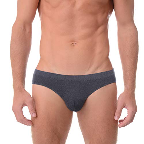 YUHUALI Intimo Uomo Vita Bassa Slip Slip Modale Traspirante Ultra Sottile Intimo Grigio Scuro XL