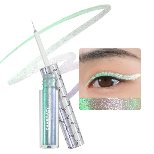 Image of CHARMACY Chameleon Liquid Eyeliner, Liquid Glitter Eyeliner, Highly Pigmented, Metallic MultiColor Shifting waterproof Eyeliner, Ultra-Fine Tip, Longwearing, Smudge-proof (#307)