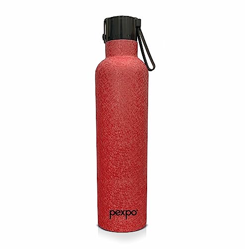 Go24 pexpo Water Bottle 750ml Stainless Steel | Hot and Cold Flask | ISI Certified Steel Bottle | 3 Layer Insulation | Leakproof | for Home, Office, School & Travel | 2-Year Warranty | Oslo | Red