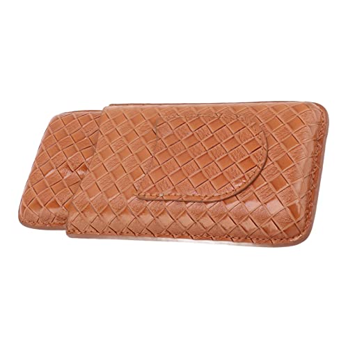 Tbest Cases,Cigar Case Portable 3 Pieces Tl Pack Premium Leather Check Cigar Bag Cigar Hur (Orange Yellow)