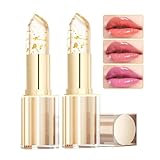 Color Changing Lipstick, Gold Crystal pH Color-Changing Lipstick–24HR Transferproof & Moisturizing Lip Gloss,Long Lasting Moisturizing Tinted Lip Balm,Birthday & Galentine’s Gifts Women (golden, 2pcs)