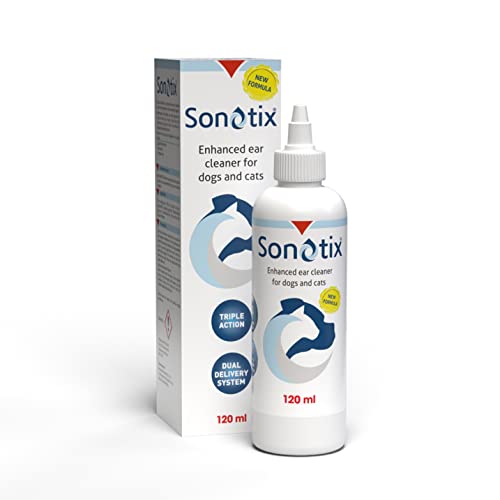 Sonotix New Triple Action Ear Cleaner for Dogs and Cats, Clear, 120ml