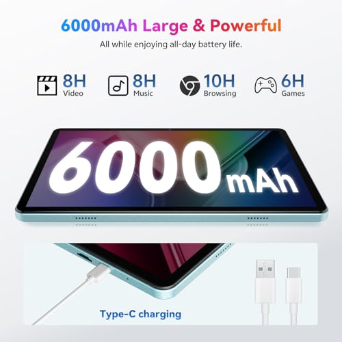Image of Android Tablet, 10.1 Inch Android 15 Tablet,Octa-core, 12GB RAM 128GB ROM(Expandable to 1 TB), 800x1280 Resolution IPS Display,WiFi 6 & Bluetooth 5.0, Dual Speakers, 2MP+8MP,6000mAh, Blue