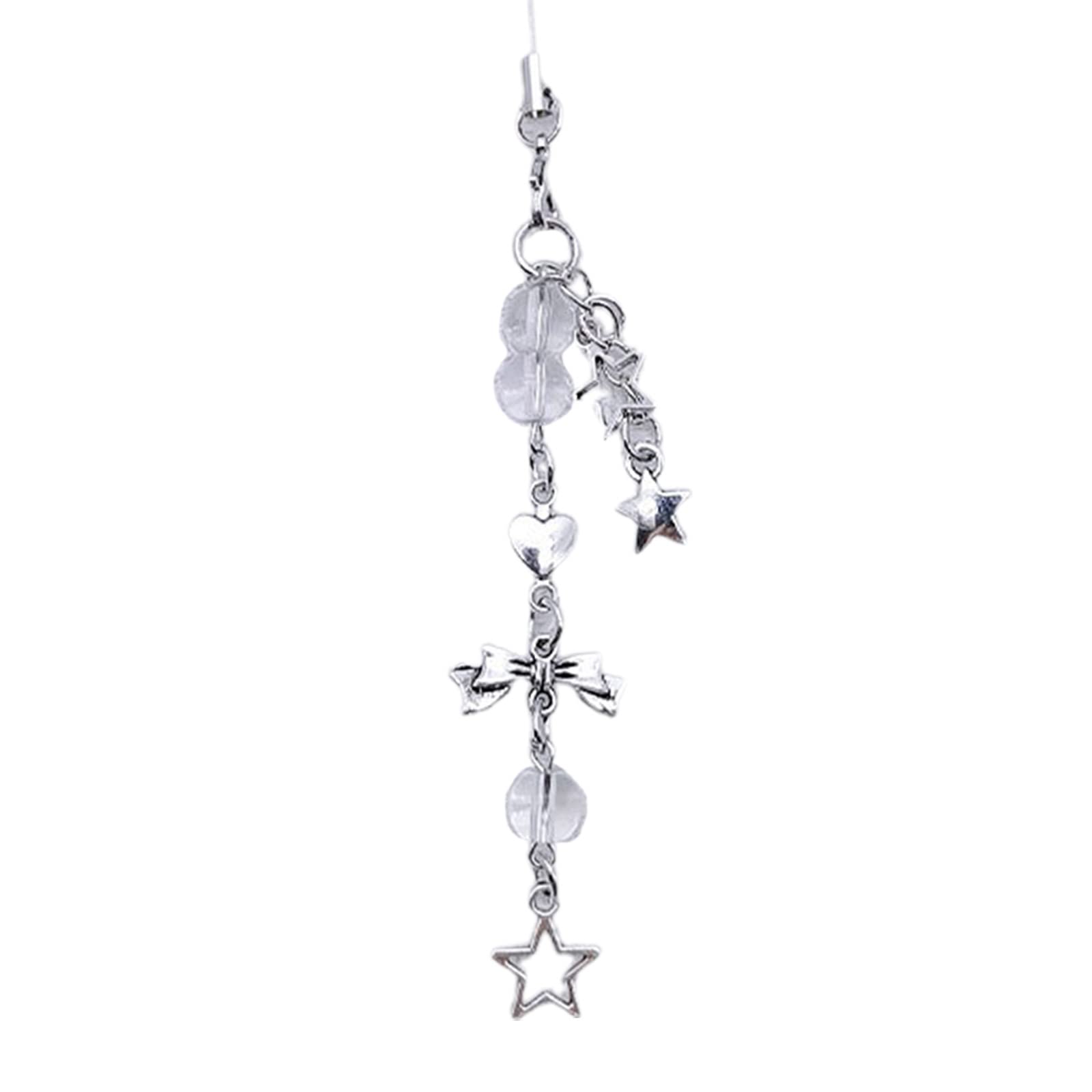NEWFT Heart Star Guitar Pendant Phone Charm Chain Strap Bag Decoration Lanyards