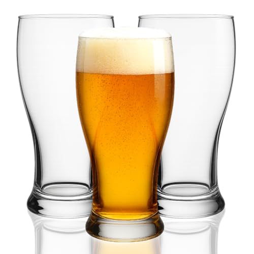 MAURY'S IL NUMERO UNO DEL RISPARMIO Set 3/6/12 Bicchieri Alti per Birra - Vetro Trasparente, 565 ml, Eleganti, Calici Adatti per Birra e Cocktail - Diametro 8x18H