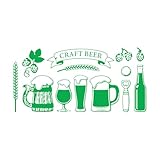Wandaufkleber „Craft Beer“ für Musikbar, Vinyl, Wandtattoo, Dekor, Küche, Kunstaufkleber für Alkoholfass, Dekoration, wandfest, klein – 28 x 58 cm