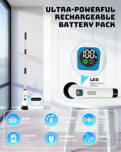 Image of Electric Spin Scrubber for Bathroom | Shower Cleaner Brush with Long Handle