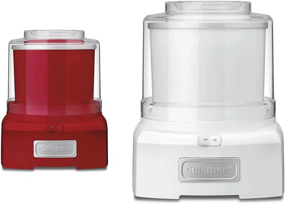 Cuisinart ICE-21RP1 1.5-Quart Frozen Yogurt, Ice Cream and Sorbet Maker & Ice Cream Maker Machine, 1.5 Quart Sorbet, Frozen Yogurt Maker, Double Insulated, White, ICE-21P1